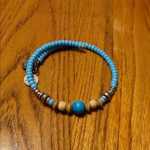 Alex and Ani Blue and Silver Beaded Bracelet
